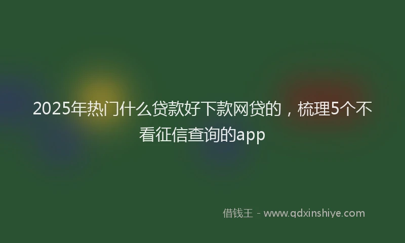 2025年热门什么贷款好下款网贷的，梳理5个不看征信查询的app