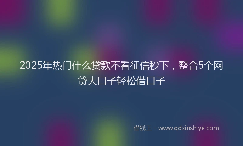 2025年热门什么贷款不看征信秒下，整合5个网贷大口子轻松借口子