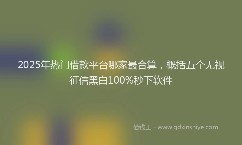 2025年热门借款平台哪家最合算，概括五个无视征信黑白100%秒下软件