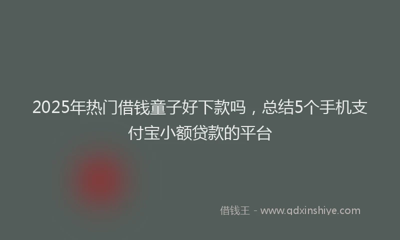 2025年热门借钱童子好下款吗，总结5个手机支付宝小额贷款的平台