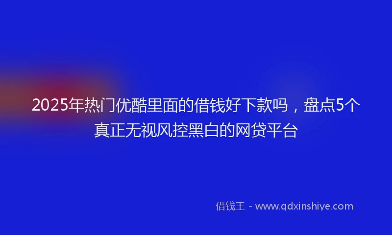 2025年热门优酷里面的借钱好下款吗，盘点5个真正无视风控黑白的网贷平台