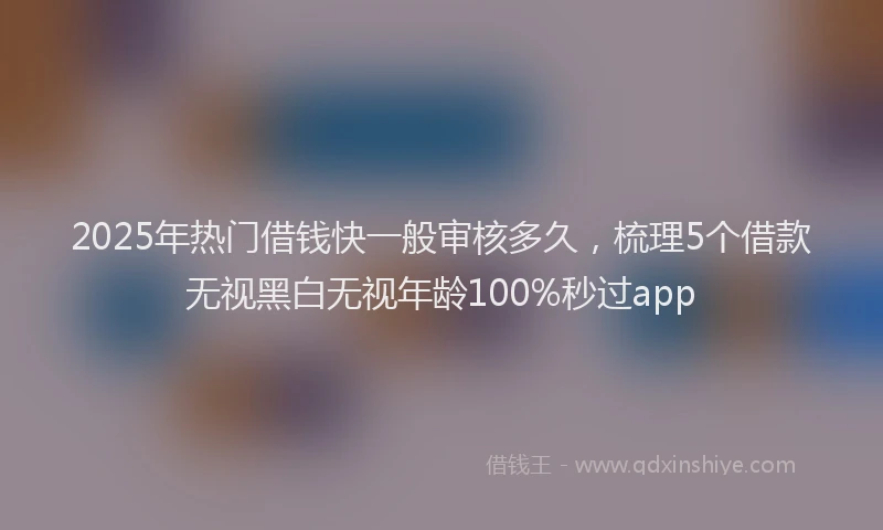 2025年热门借钱快一般审核多久，梳理5个借款无视黑白无视年龄100%秒过app