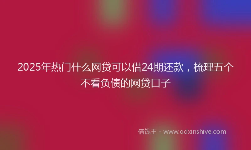 2025年热门什么网贷可以借24期还款，梳理五个不看负债的网贷口子