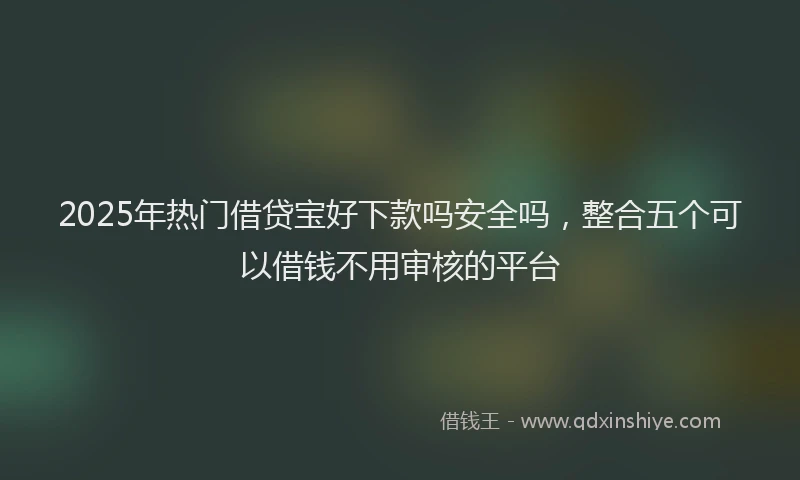 2025年热门借贷宝好下款吗安全吗，整合五个可以借钱不用审核的平台