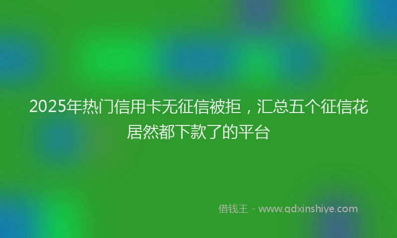2025年热门信用卡无征信被拒，汇总五个征信花居然都下款了的平台