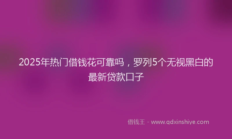 2025年热门借钱花可靠吗，罗列5个无视黑白的最新贷款口子