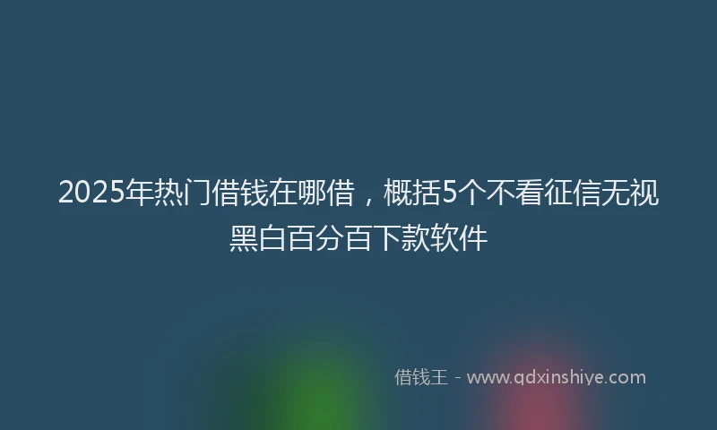 2025年热门借钱在哪借，概括5个不看征信无视黑白百分百下款软件
