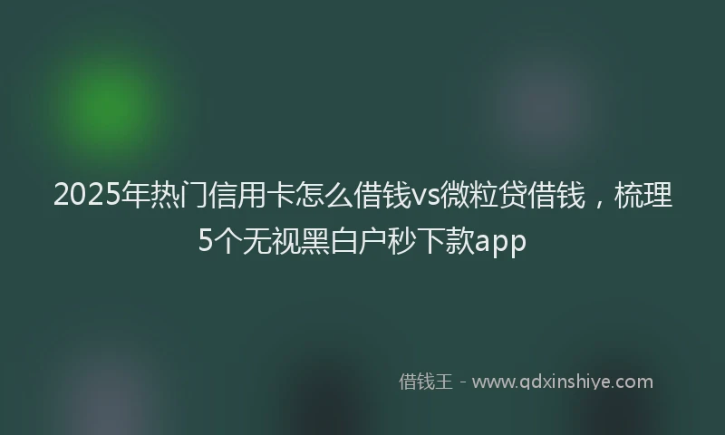 2025年热门信用卡怎么借钱vs微粒贷借钱，梳理5个无视黑白户秒下款app