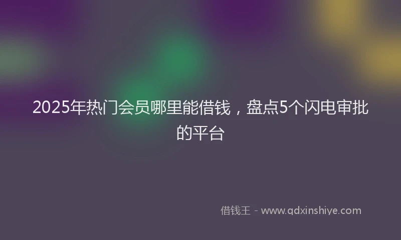 2025年热门会员哪里能借钱，盘点5个闪电审批的平台