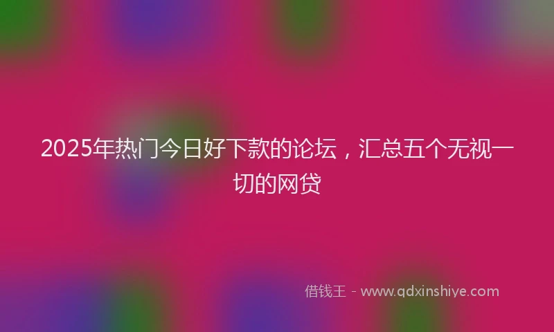 2025年热门今日好下款的论坛，汇总五个无视一切的网贷