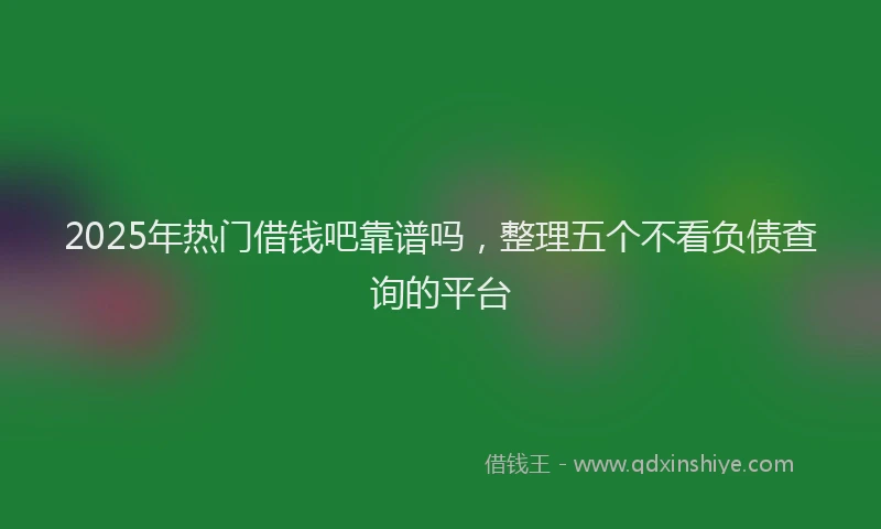 2025年热门借钱吧靠谱吗，整理五个不看负债查询的平台