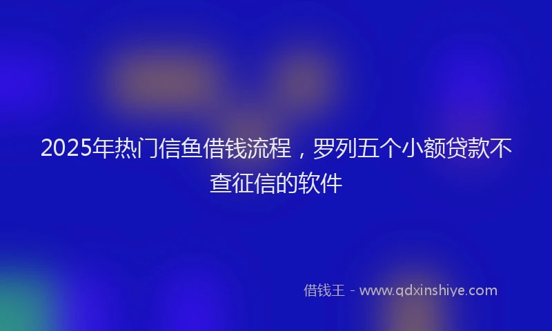 2025年热门信鱼借钱流程，罗列五个小额贷款不查征信的软件