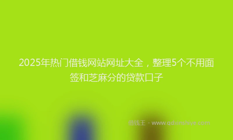 2025年热门借钱网站网址大全，整理5个不用面签和芝麻分的贷款口子