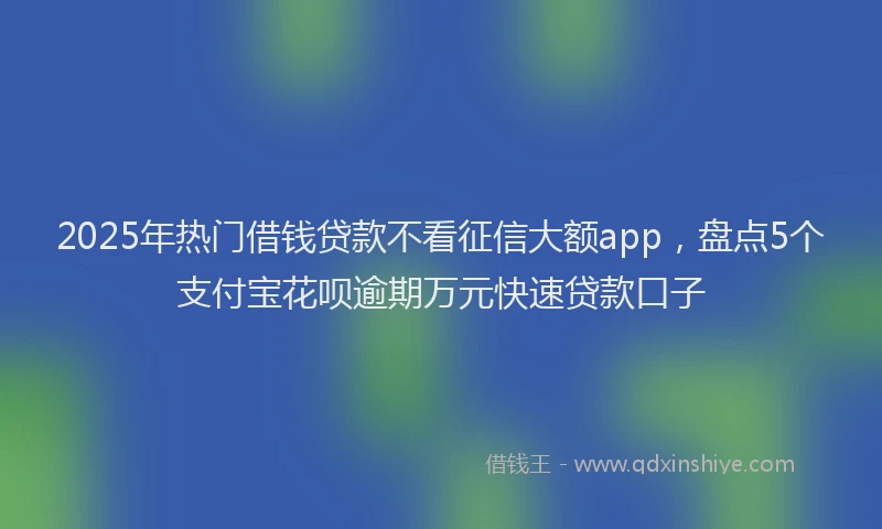 2025年热门借钱贷款不看征信大额app，盘点5个支付宝花呗逾期万元快速贷款口子