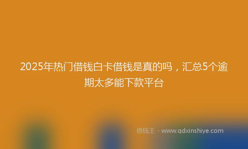 2025年热门借钱白卡借钱是真的吗，汇总5个逾期太多能下款平台