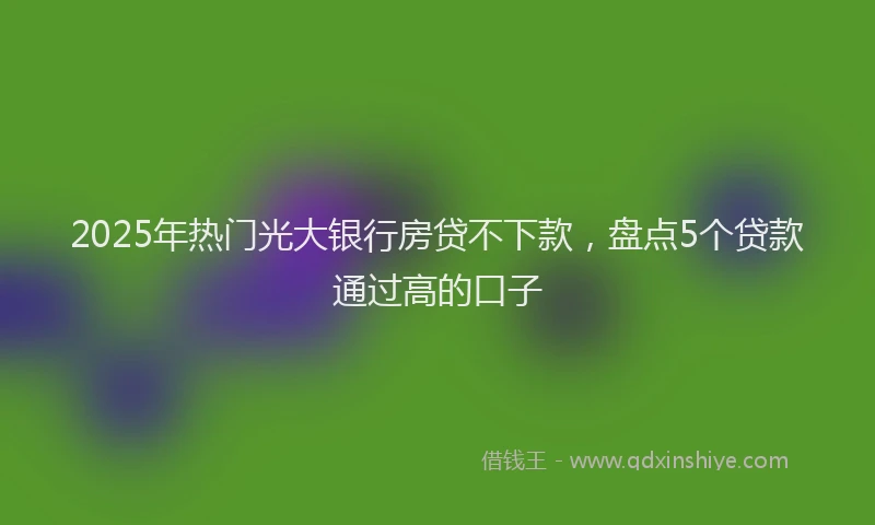 2025年热门光大银行房贷不下款，盘点5个贷款通过高的口子