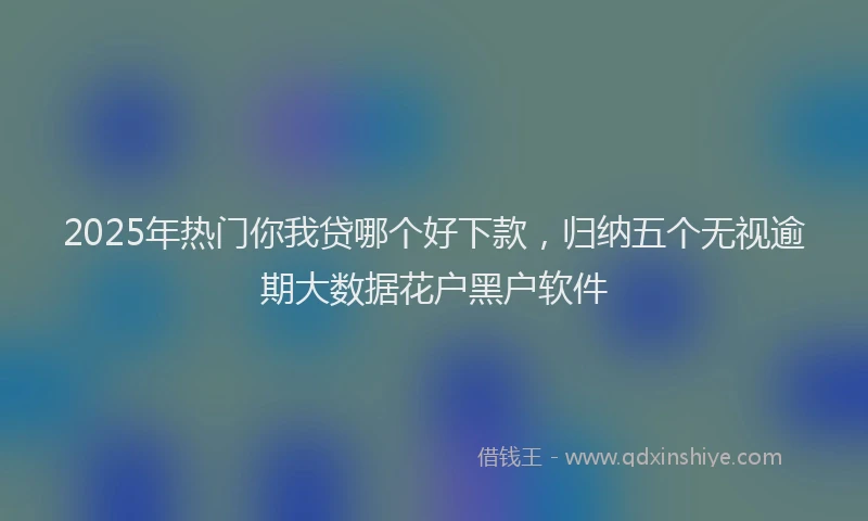 2025年热门你我贷哪个好下款，归纳五个无视逾期大数据花户黑户软件
