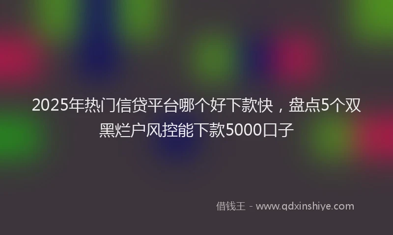 2025年热门信贷平台哪个好下款快，盘点5个双黑烂户风控能下款5000口子