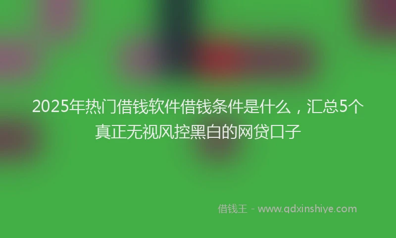 2025年热门借钱软件借钱条件是什么，汇总5个真正无视风控黑白的网贷口子