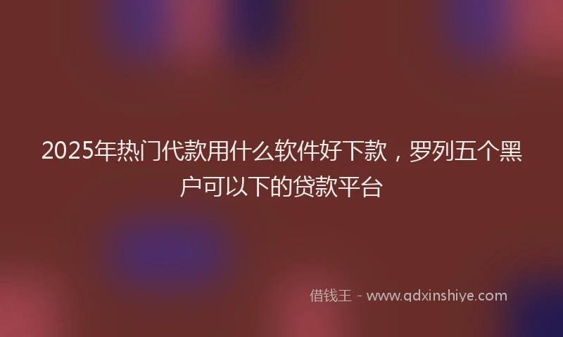 2025年热门代款用什么软件好下款，罗列五个黑户可以下的贷款平台