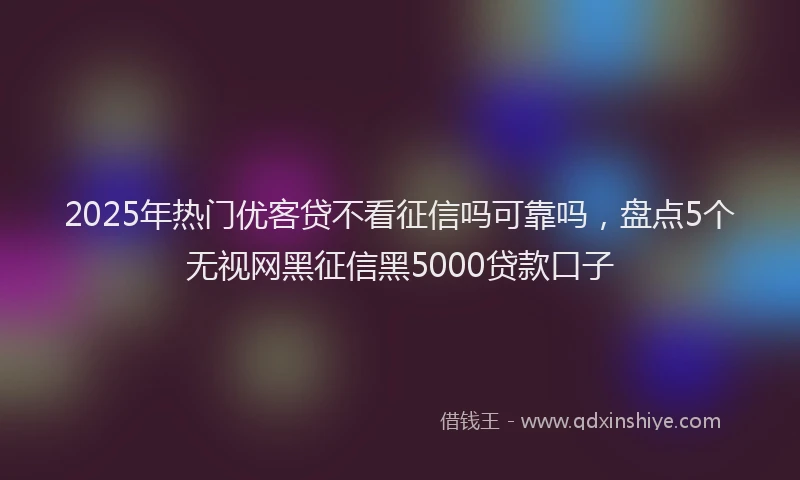 2025年热门优客贷不看征信吗可靠吗，盘点5个无视网黑征信黑5000贷款口子