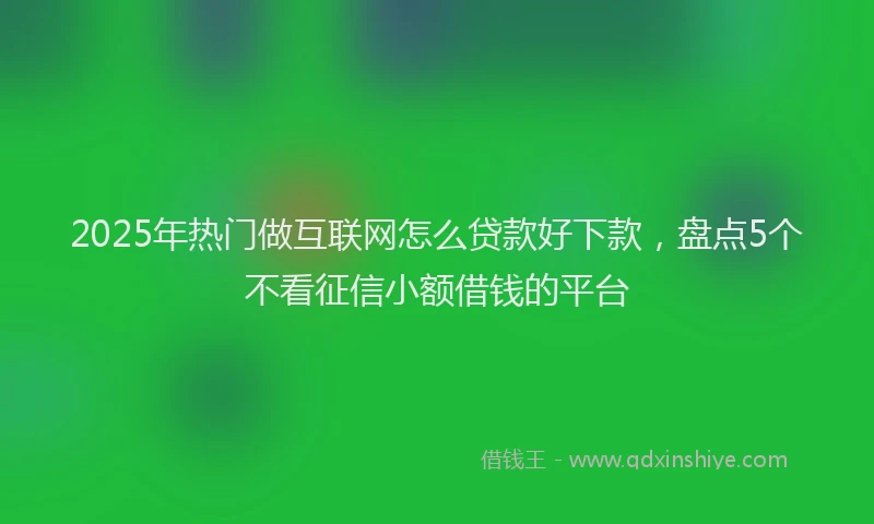 2025年热门做互联网怎么贷款好下款，盘点5个不看征信小额借钱的平台