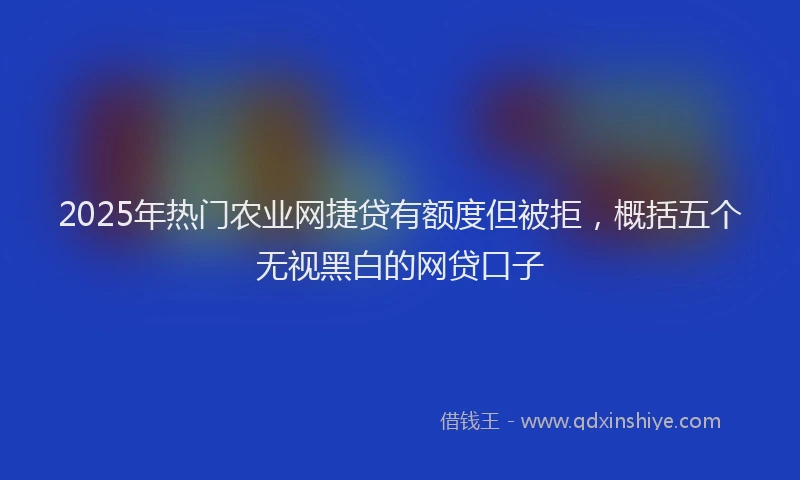 2025年热门农业网捷贷有额度但被拒，概括五个无视黑白的网贷口子