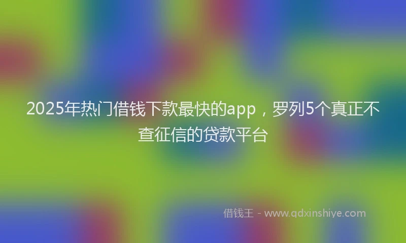 2025年热门借钱下款最快的app，罗列5个真正不查征信的贷款平台