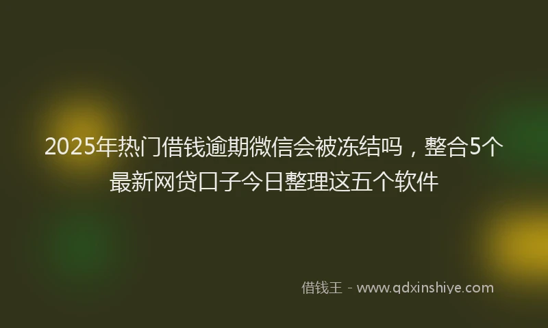 2025年热门借钱逾期微信会被冻结吗，整合5个最新网贷口子今日整理这五个软件