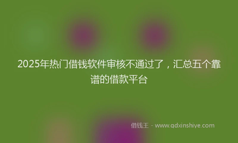 2025年热门借钱软件审核不通过了，汇总五个靠谱的借款平台