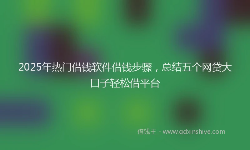 2025年热门借钱软件借钱步骤，总结五个网贷大口子轻松借平台