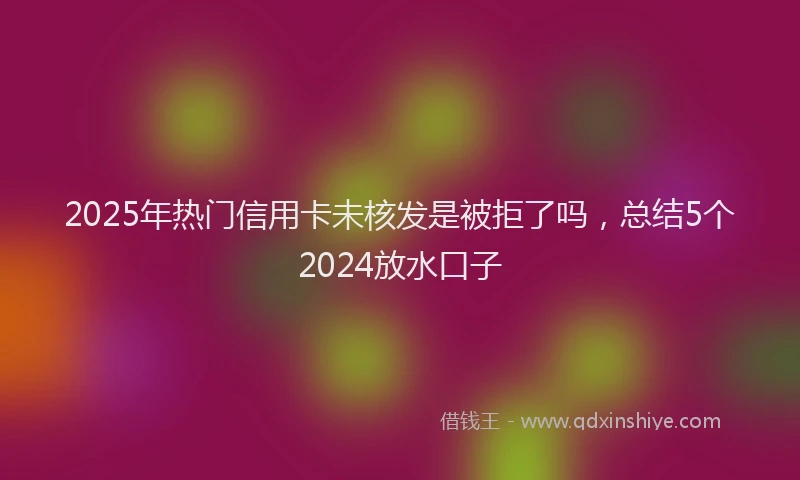2025年热门信用卡未核发是被拒了吗，总结5个2024放水口子