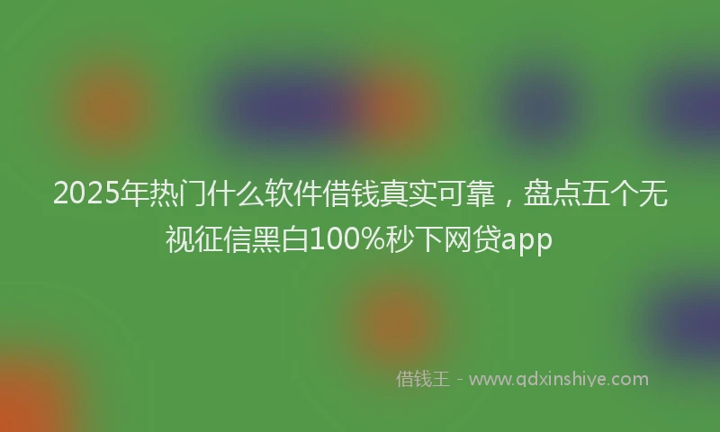 2025年热门什么软件借钱真实可靠，盘点五个无视征信黑白100%秒下网贷app