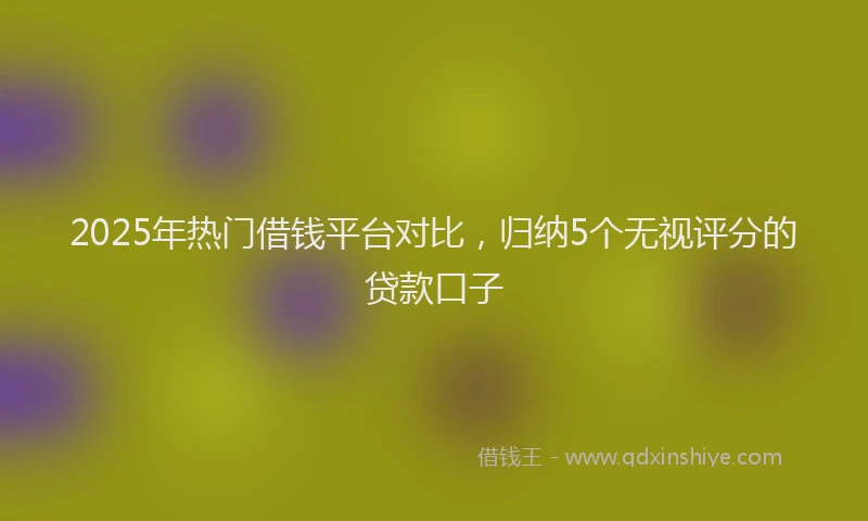 2025年热门借钱平台对比，归纳5个无视评分的贷款口子