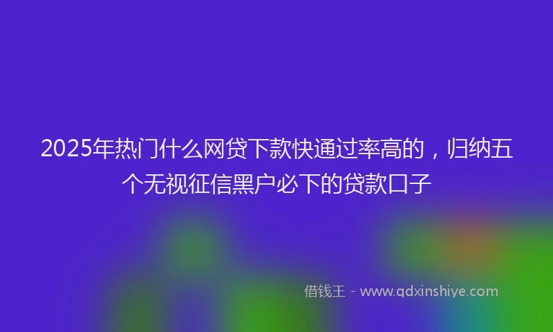 2025年热门什么网贷下款快通过率高的，归纳五个无视征信黑户必下的贷款口子