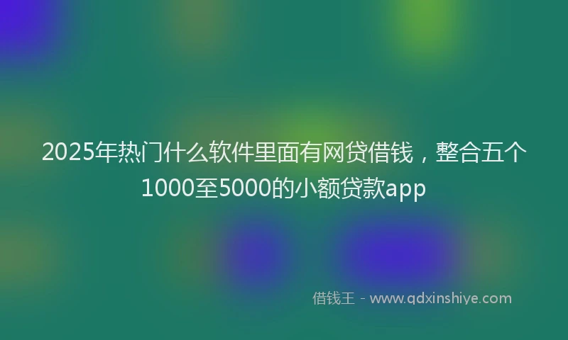 2025年热门什么软件里面有网贷借钱，整合五个1000至5000的小额贷款app