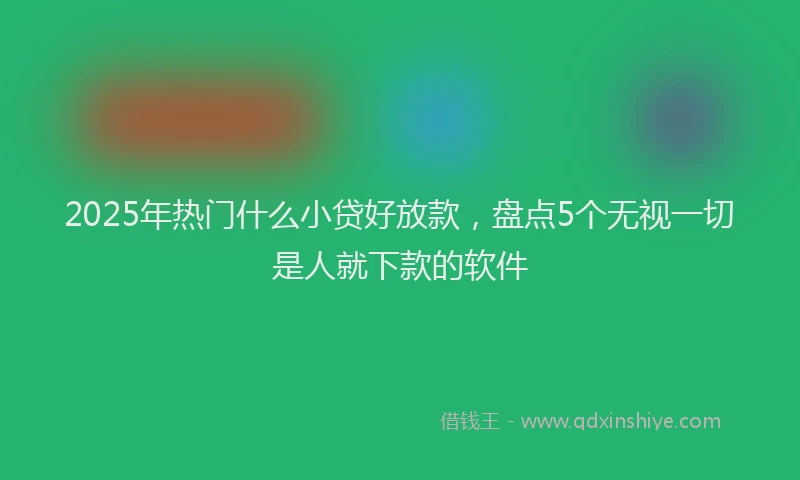 2025年热门什么小贷好放款，盘点5个无视一切是人就下款的软件