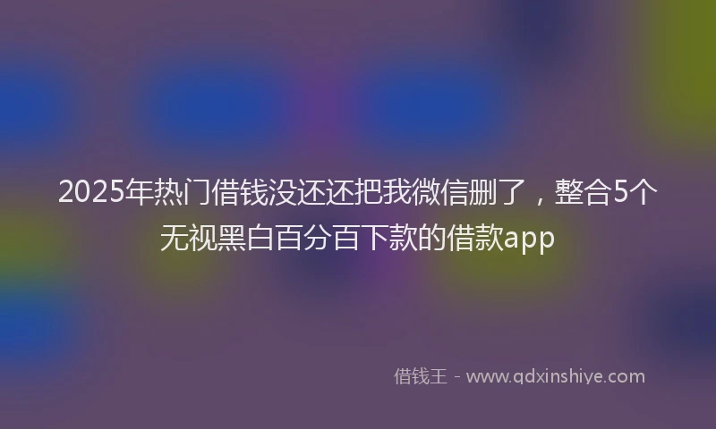 2025年热门借钱没还还把我微信删了，整合5个无视黑白百分百下款的借款app