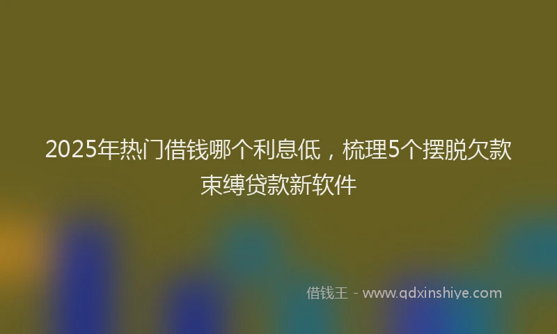 2025年热门借钱哪个利息低，梳理5个摆脱欠款束缚贷款新软件