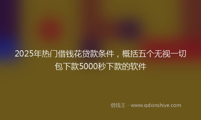 2025年热门借钱花贷款条件，概括五个无视一切包下款5000秒下款的软件