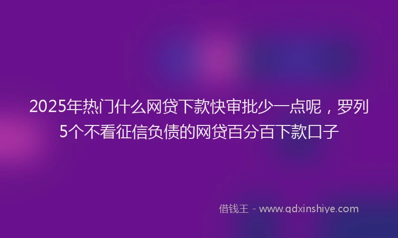2025年热门什么网贷下款快审批少一点呢，罗列5个不看征信负债的网贷百分百下款口子