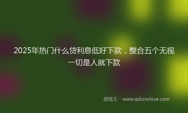 2025年热门什么贷利息低好下款，整合五个无视一切是人就下款