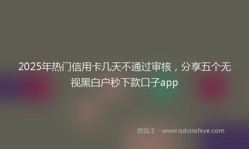 2025年热门信用卡几天不通过审核，分享五个无视黑白户秒下款口子app