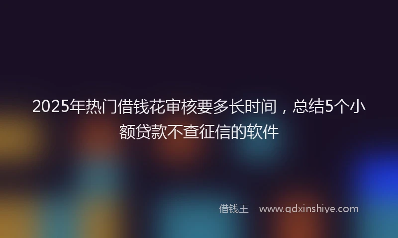 2025年热门借钱花审核要多长时间，总结5个小额贷款不查征信的软件