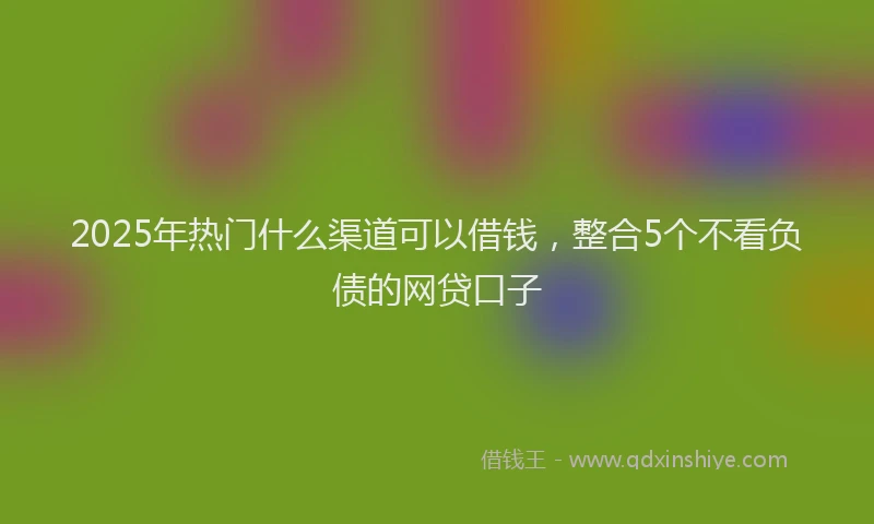 2025年热门什么渠道可以借钱，整合5个不看负债的网贷口子