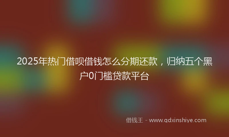 2025年热门借呗借钱怎么分期还款，归纳五个黑户0门槛贷款平台