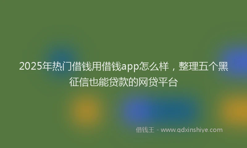 2025年热门借钱用借钱app怎么样，整理五个黑征信也能贷款的网贷平台