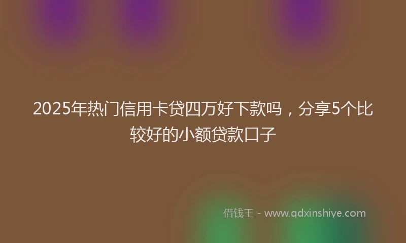 2025年热门信用卡贷四万好下款吗，分享5个比较好的小额贷款口子
