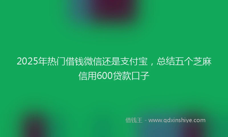 2025年热门借钱微信还是支付宝，总结五个芝麻信用600贷款口子