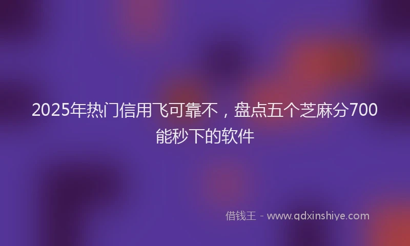 2025年热门信用飞可靠不，盘点五个芝麻分700能秒下的软件